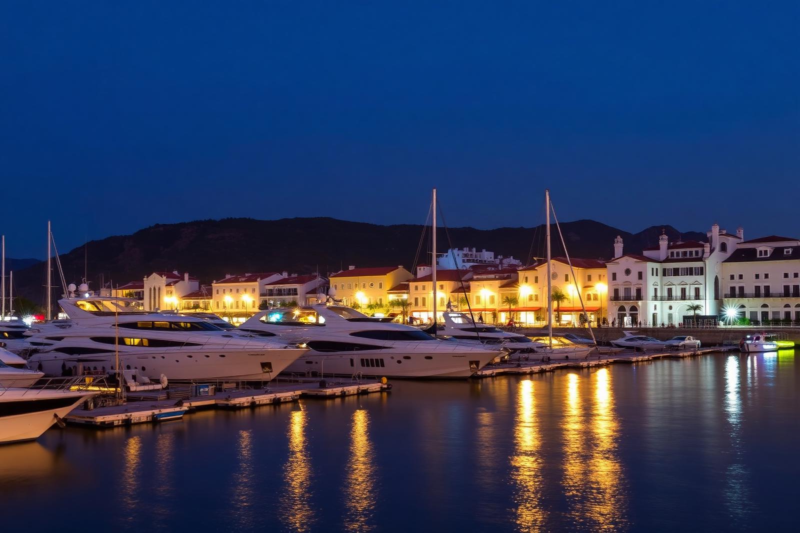 Puerto Marina Benalmádena za soumraku